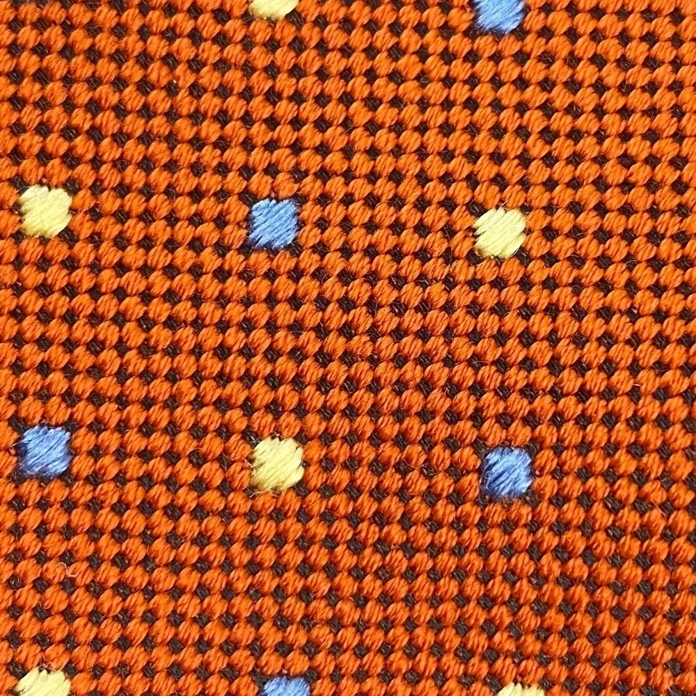 DONNA KARAN SIGNATURE 100% Silk Tie Necktie Apricot Oversized